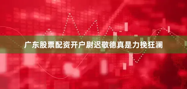 广东股票配资开户尉迟敬德真是力挽狂澜